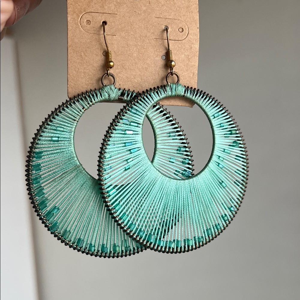 Elegant Teal Hoop Earrings
